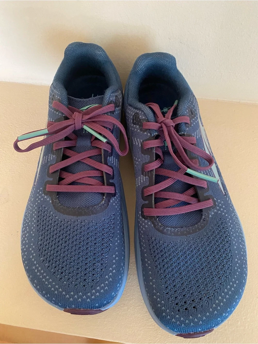 Altra Navy Blue Running Shoes with Purple Laces